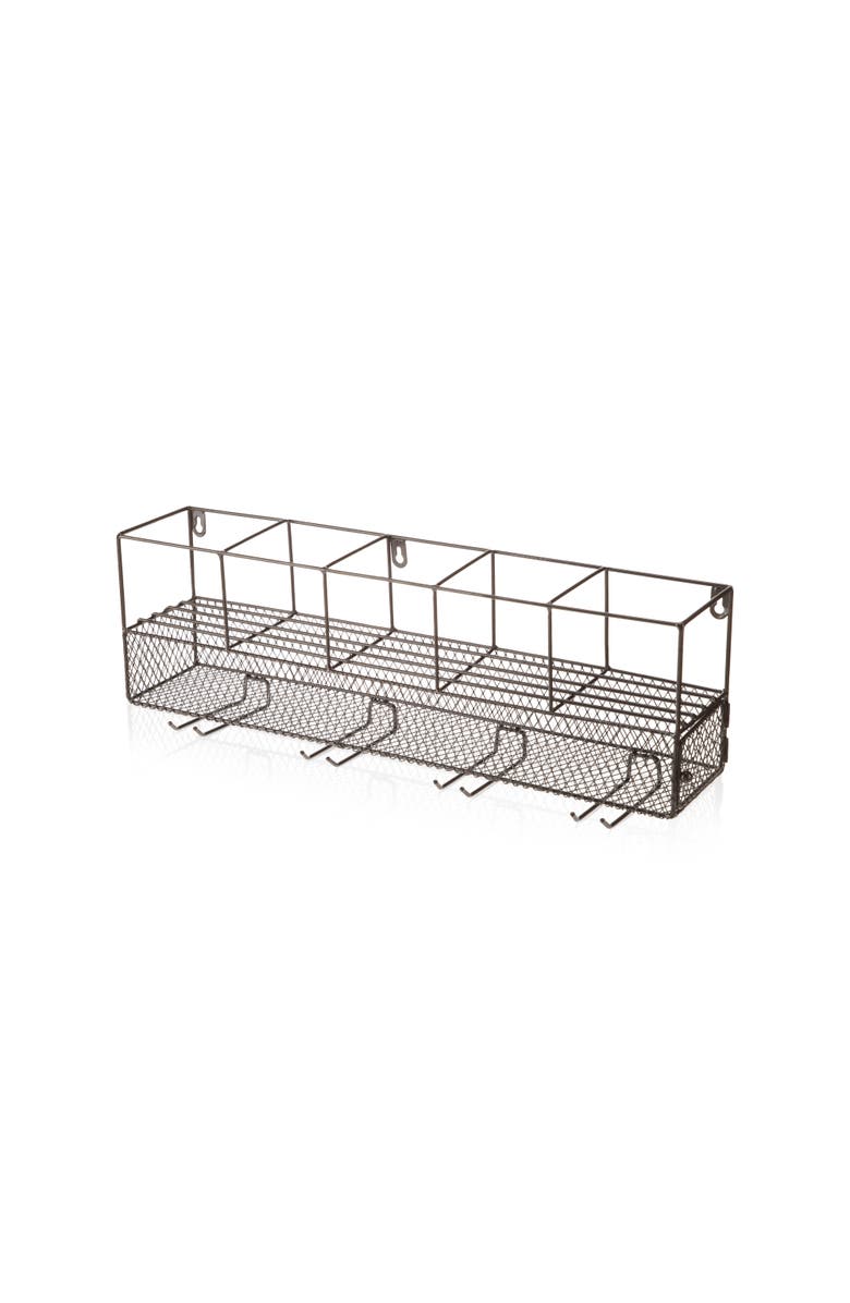 true Wall Mounted Wire Wine Shelf and Cork Cage, Alternate, color, Brown