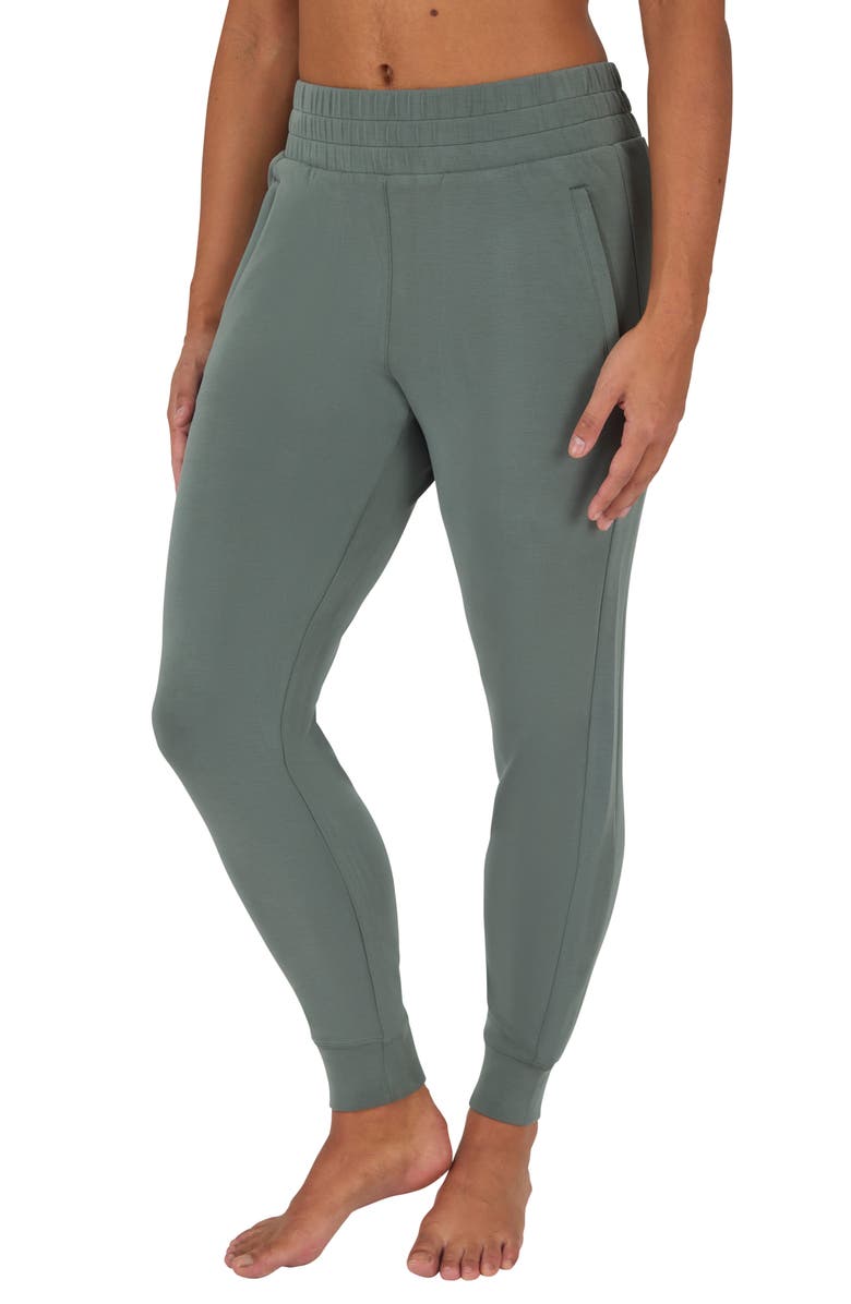 YOGALICIOUS SoftLite District Sandwashed Joggers, Alternate, color, Rustic Thyme