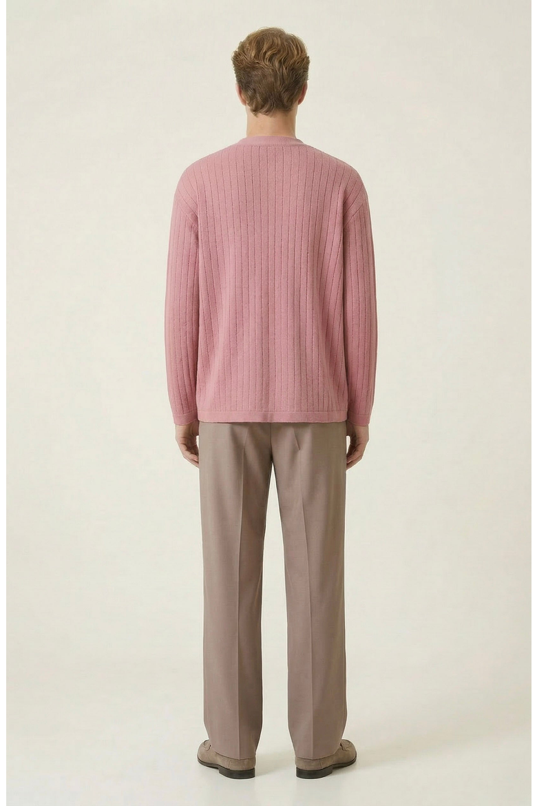 Ribbed Knit Cardigan, Alternate, color, Dusty Rose