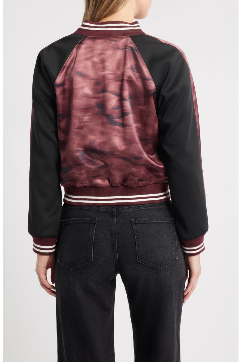 Satin Bomber Jacket, Alternate, color, MERLOT MULTI