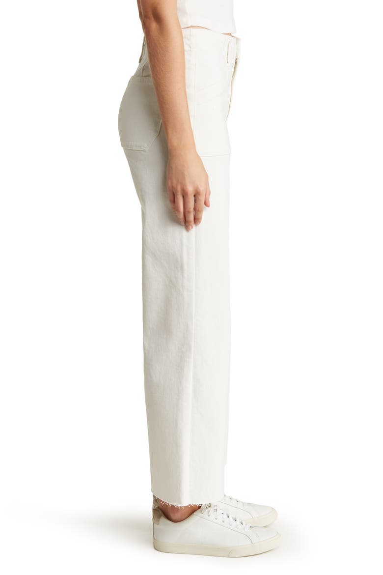 Anessa Raw Hem High Waist Crop Wide Leg Utility Jeans, Alternate, color, TONALECRU