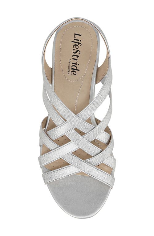 Lifestride Yung Slingback Wedge Sandal In Silver