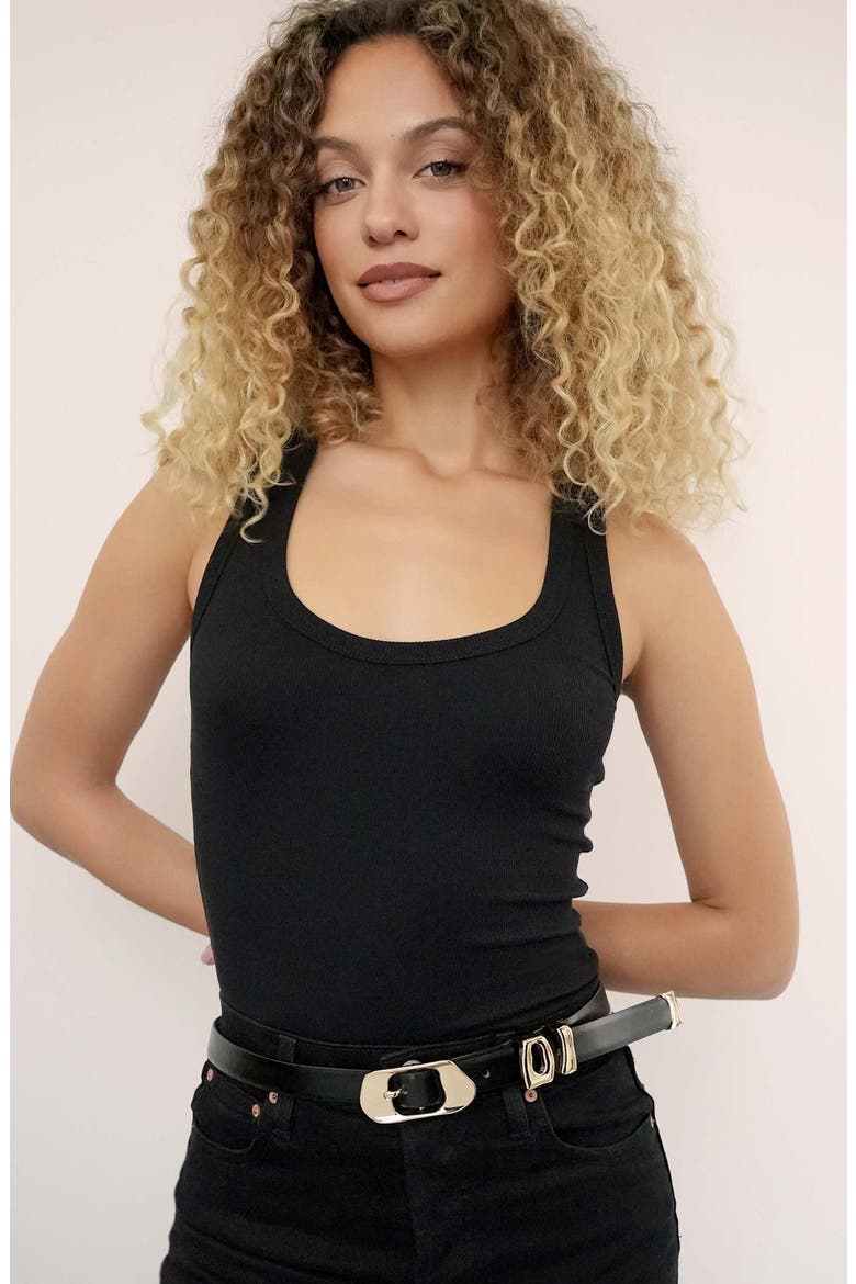 Molten Leather Belt, Alternate, color, BLACK