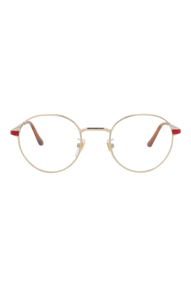 54mm Round Optical Glasses, Main, color, GOLD RED TRANSPARENT