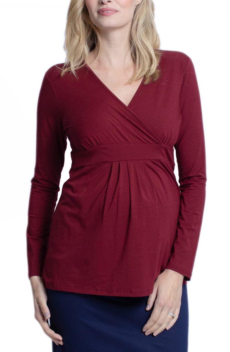 Angel Maternity Wrap Maternity/Nursing Top, Main, color, 