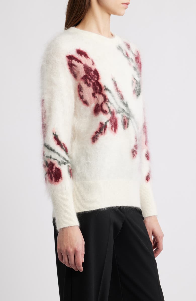 Elie Tahari The Roberta Floral Cashmere Crewneck Sweater, Alternate, color, Horizon Blue Floral