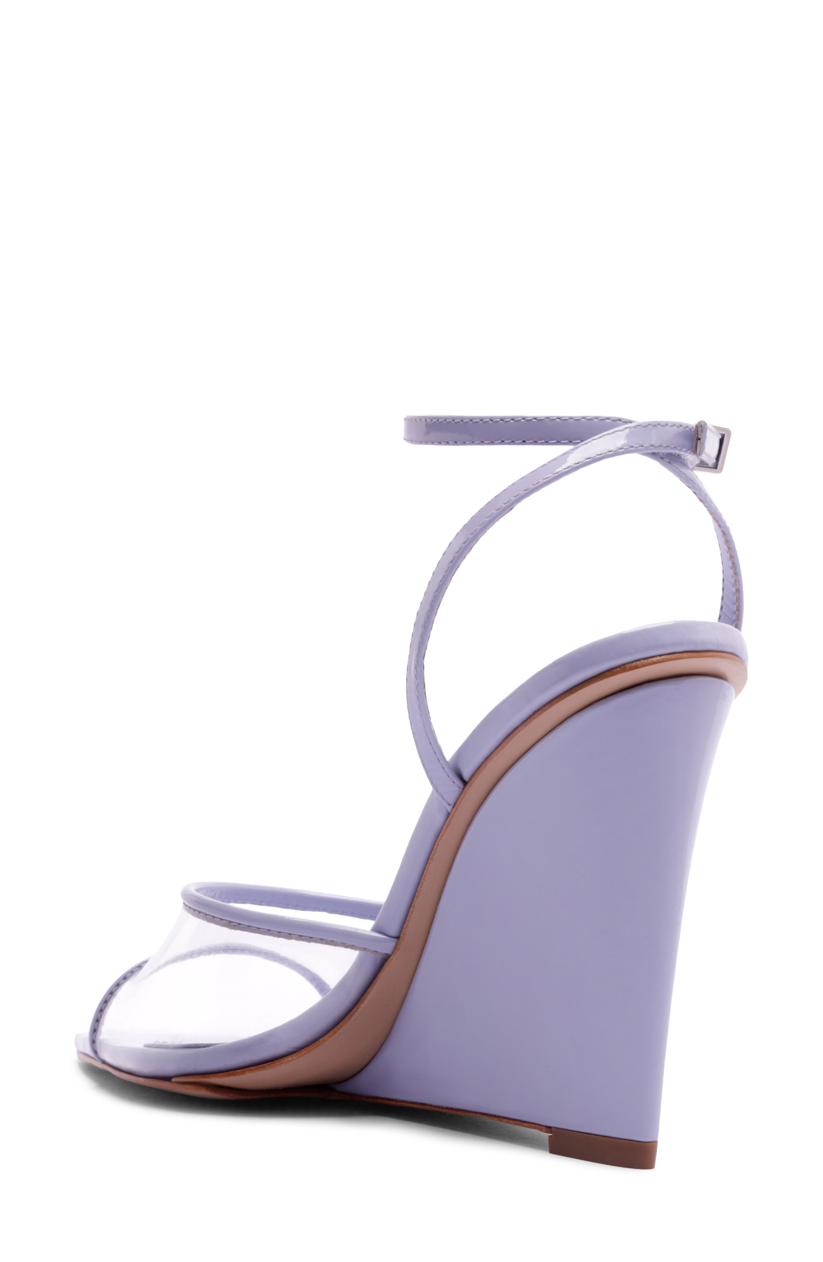 Schutz Elodie Ankle Strap Wedge Sandal, Alternate, color, Lavander Sky
