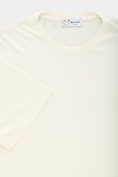 Wolf Vs. Goat (wvg) Light Weight Viscose Sorona Short Sleeve Crew Neck T-shirt In White