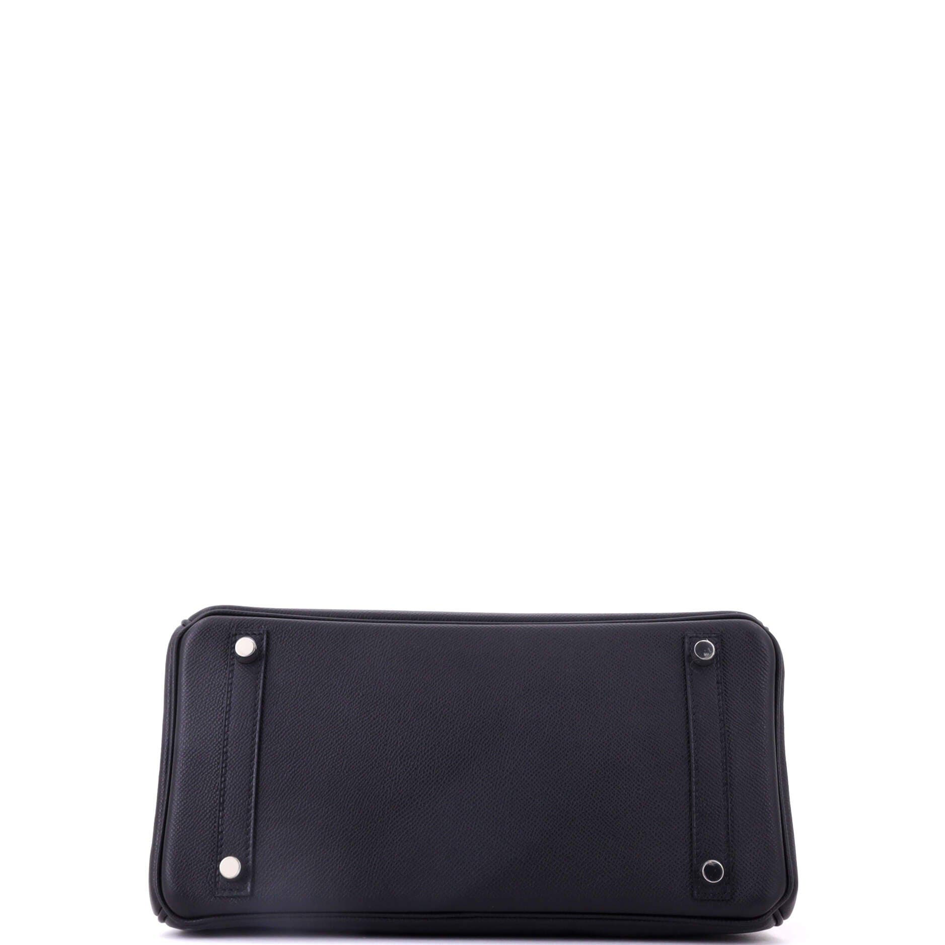 Pre-Owned Hermes Birkin Handbag Black Epsom with Palladium Hardware 30, Alternate, color, Noir