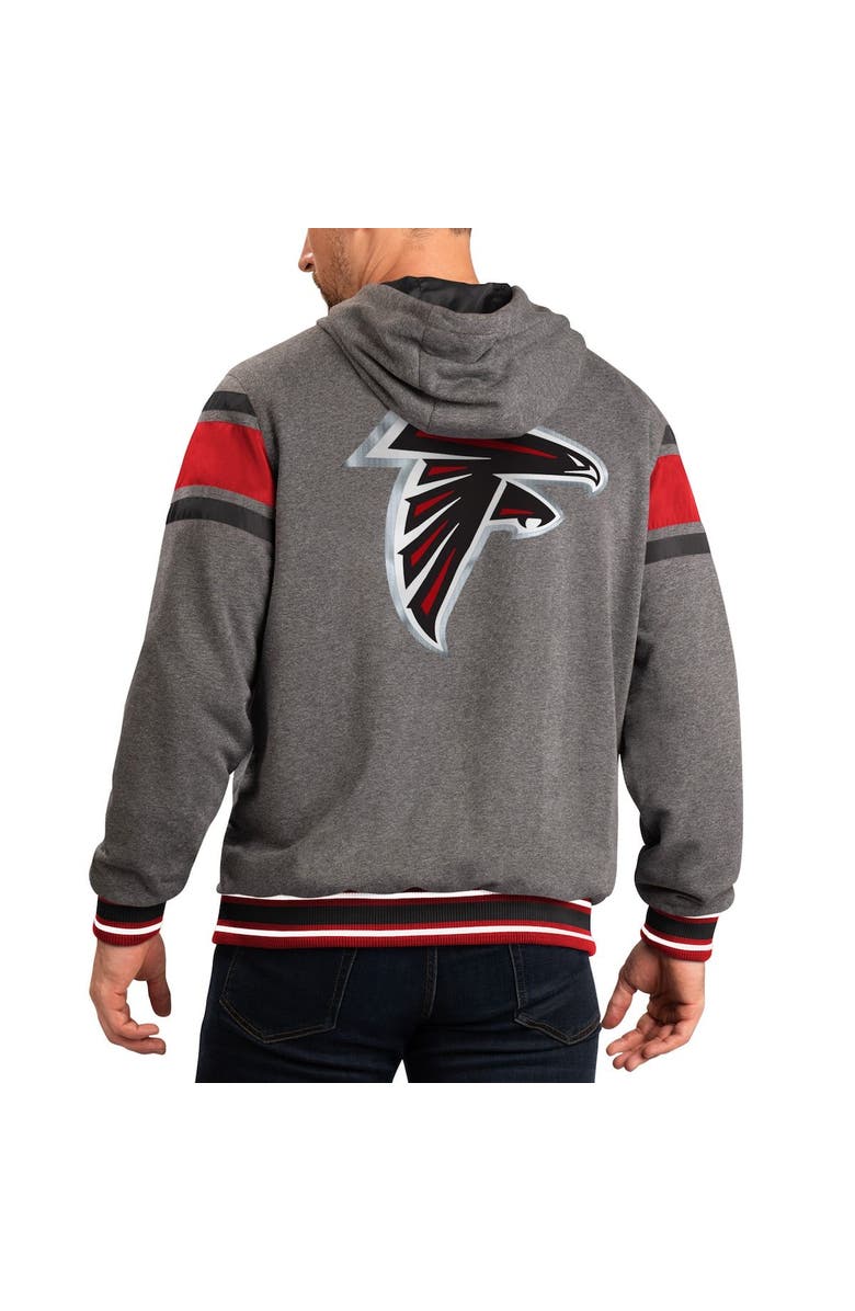G-III SPORTS BY CARL BANKS Men's G-III Sports by Carl Banks Gray/Red Atlanta Falcons Extreme Full Back Reversible Hoodie Full-Zip Jacket, Alternate, color, Red