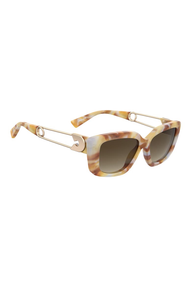 55mm Gradient Rectangular Sunglasses, Alternate, color, HAVANA / IVORY
