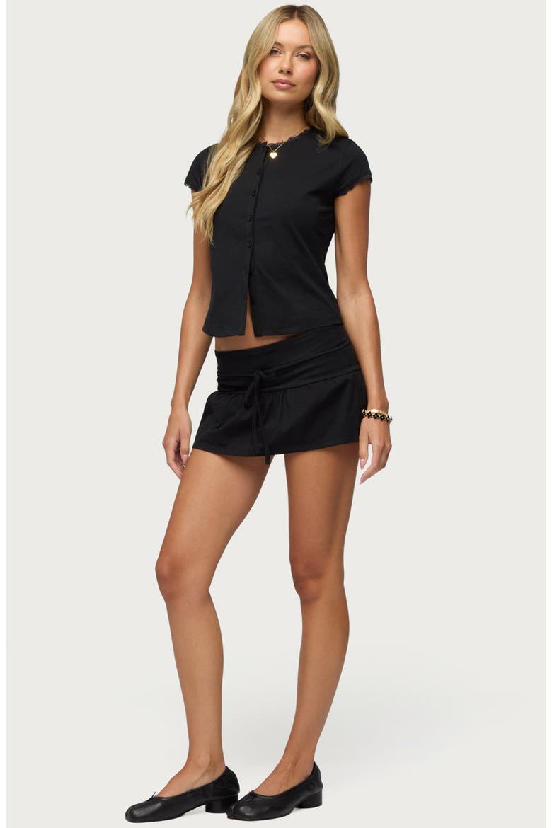 Yelena Tiered Miniskort, Alternate, color, BLACK