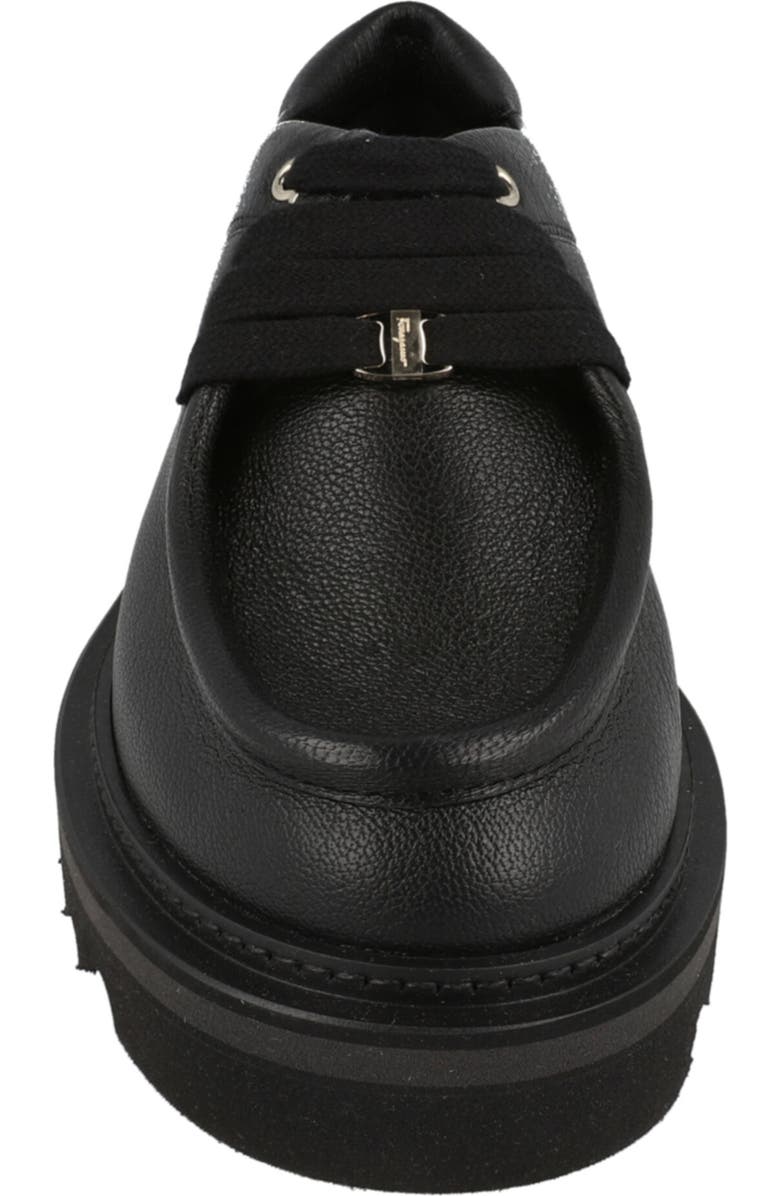FERRAGAMO Euripilo Moc Toe Leather Loafer, Alternate, color, Black