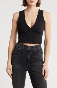 Love By Design Jade Deep V-Neck Crop Top