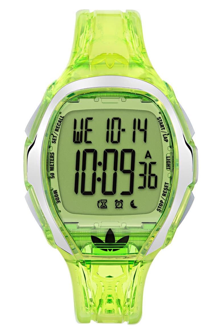 AO Fashion Chronograph Silicone Strap Watch, 45mm, Main, color, GREEN