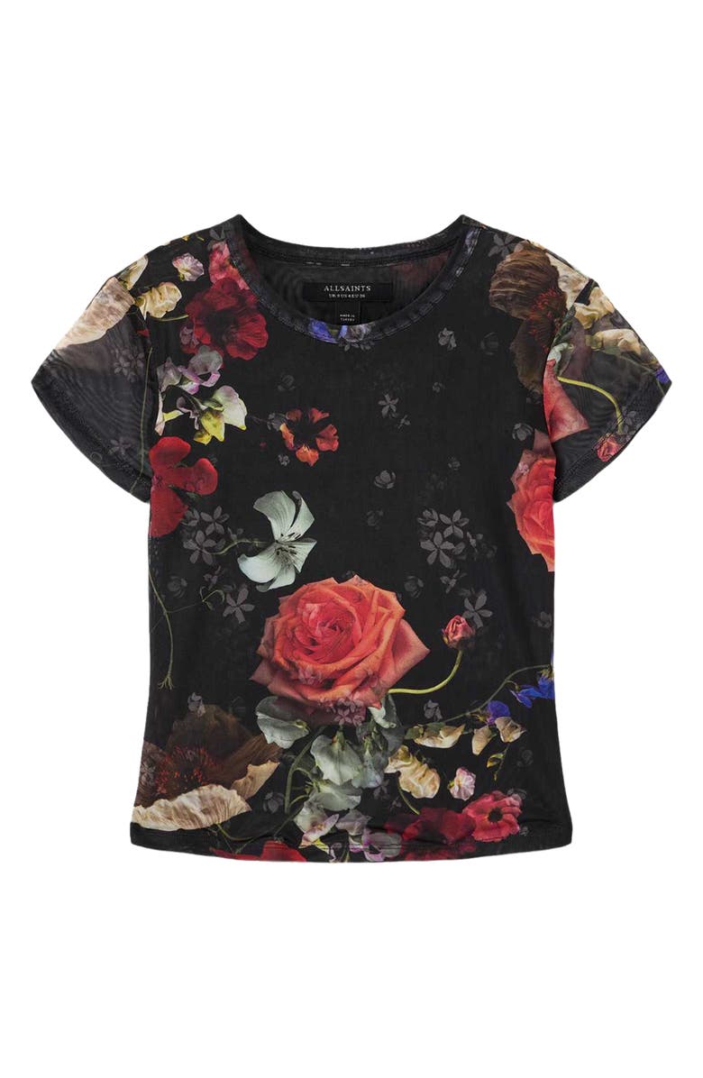 AllSaints Ellie Mesh T-Shirt, Alternate, color, Haze Black