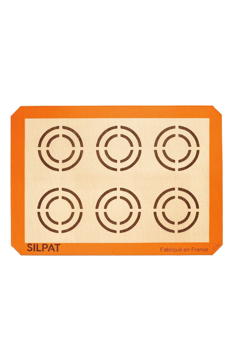 Silpat Large Perfect Cookie Non-Stick Silicone Baking Mat, 11-5/8" x 16-1/2", Main, color, Orange