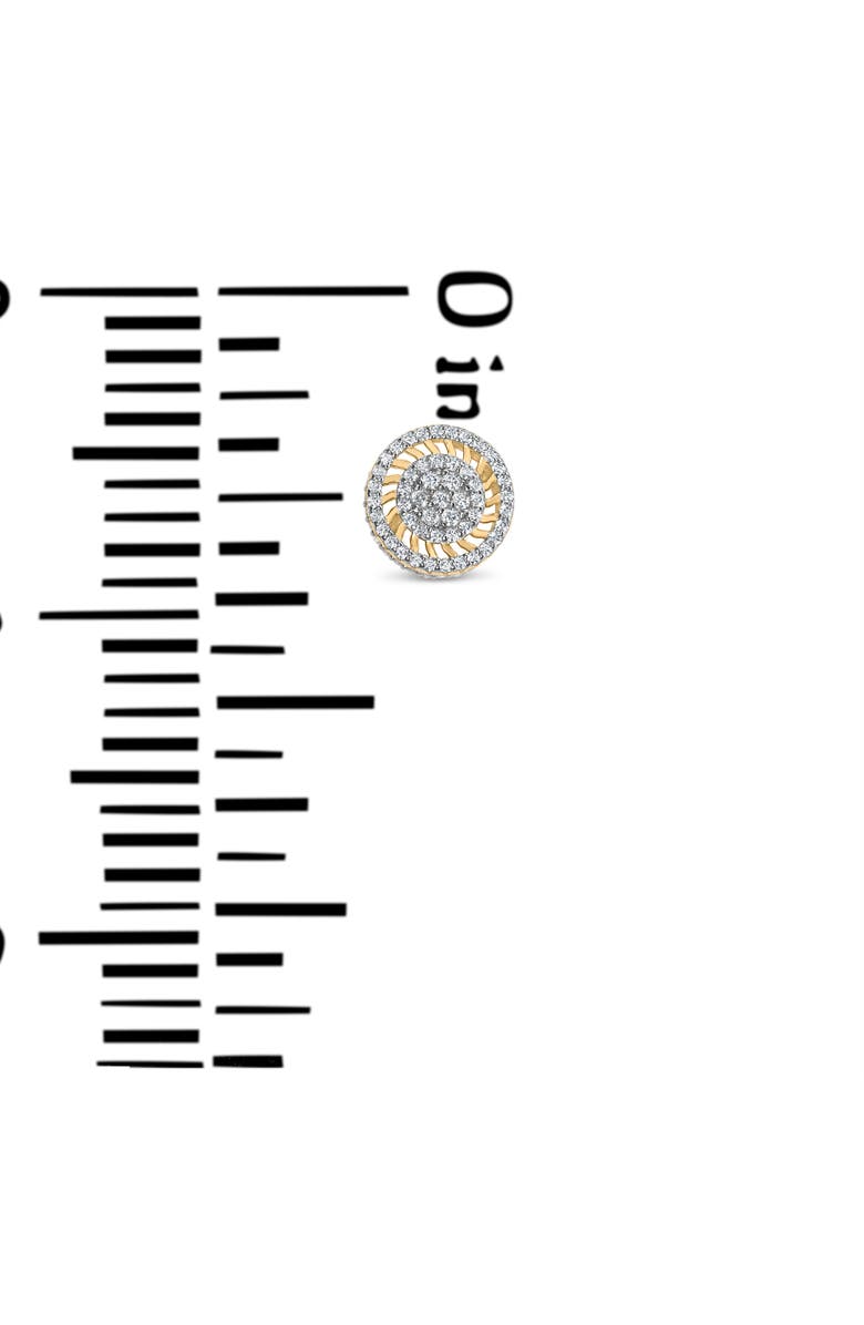 Haus of Brilliance 10K Yellow Gold 1.00 Ct Diamond Halo Radiant Sunburst Stud Earrings, Alternate, color, Yellow