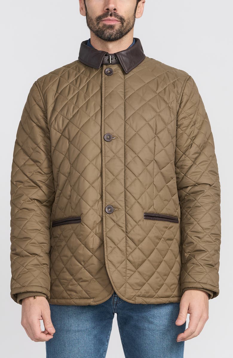 FLYNT Diamond Quilted Jacket, Main, color, Khaki