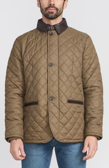 Flynt Diamond Quilted Jacket In Khaki