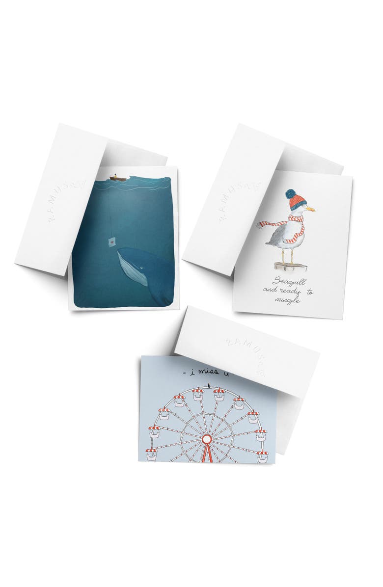 Ramus & Co Love/Friendship Greeting Card Pack (3ct) "Seagull, Ferris Wheel, Whale", Main, color, Multi-Pack