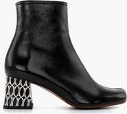 Chie Mihara MUKI49 Patent leather geometric print Ankle Boots