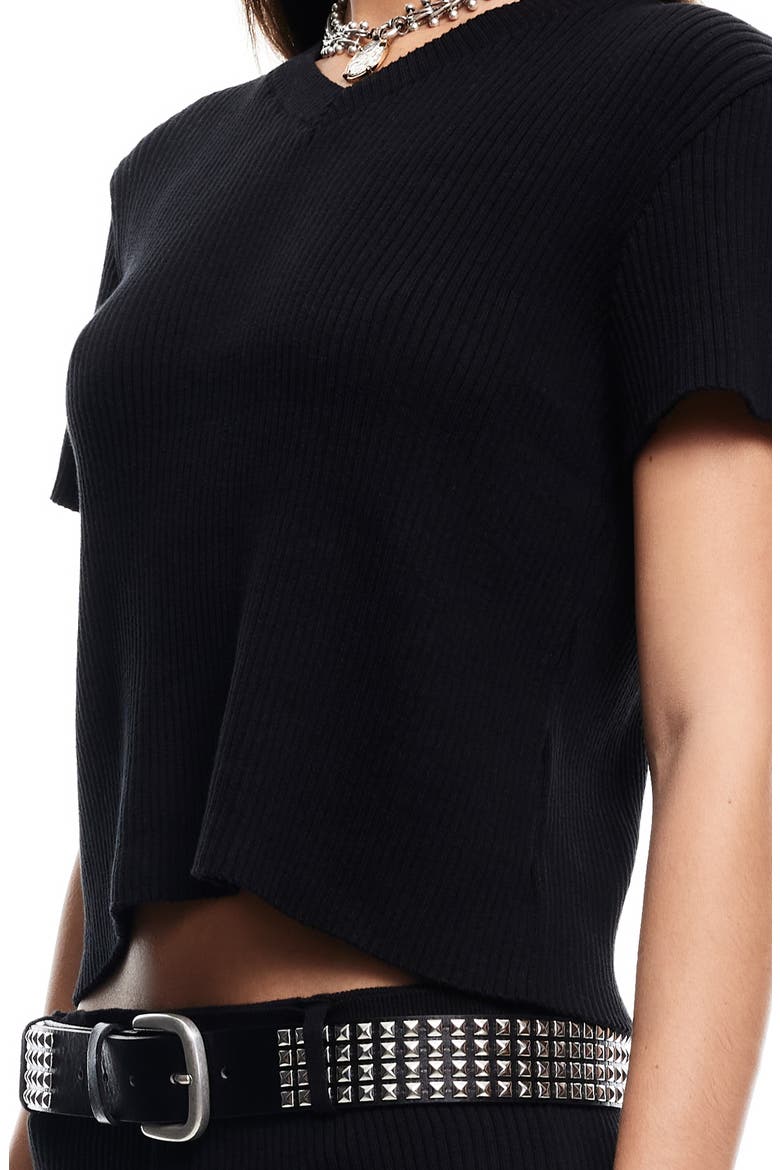North Light Rib Cotton T-Shirt, Alternate, color, ONYX KNIT