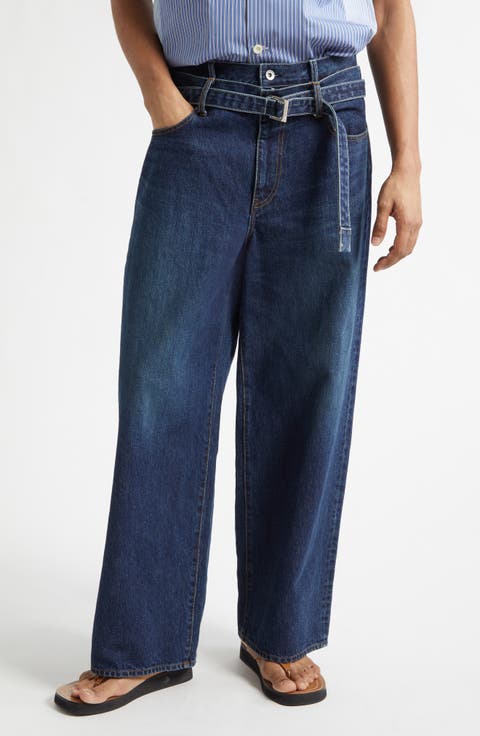 Belted Denim Pants