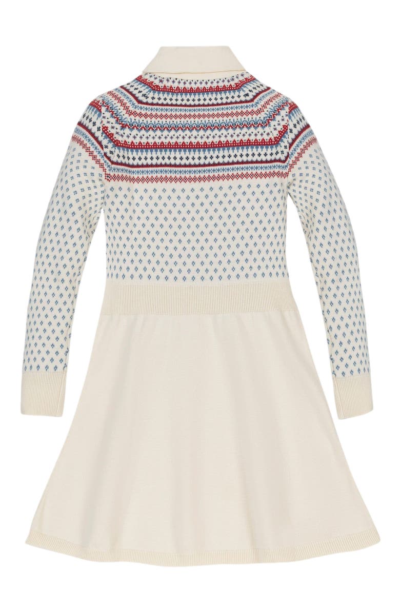 Hope & Henry Baby Girls' Organic Shawl Collar Sweater Dress, Infant, Alternate, color, Ski Lodge Birdseye