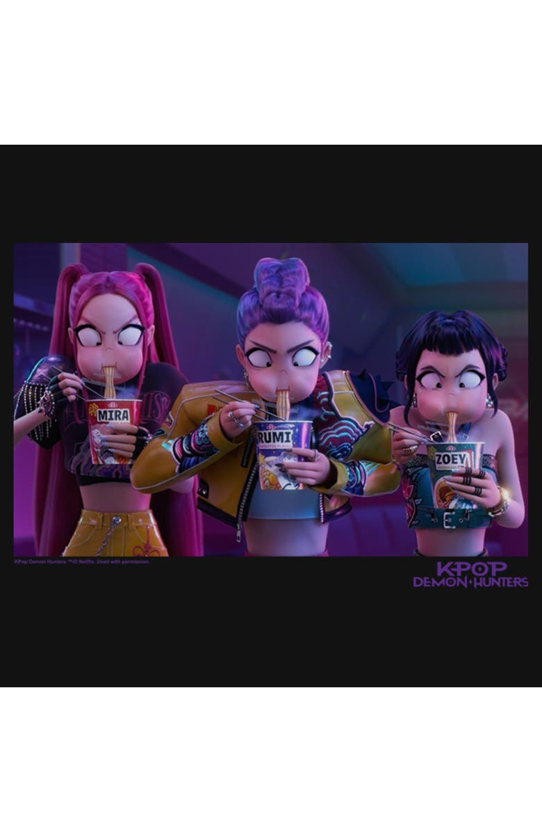 KPop Demon Hunters Girl's KPop Demon Hunters Rumi, Mira and Zoey Ramyeon  Graphic T-Shirt, Alternate, color, Black