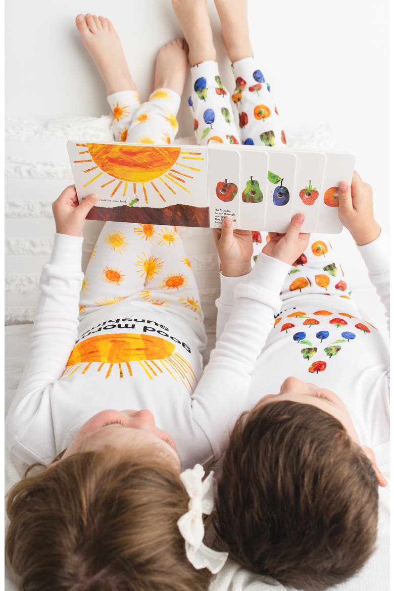 x 'The Very Hungry Caterpillar™' Kids' Fitted Organic Cotton Two-Piece Pajamas, Alternate, color, SUNNY DAY