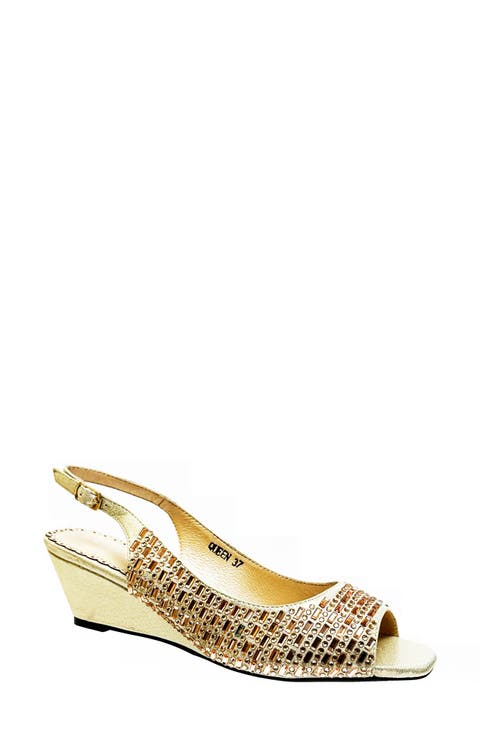 Queen Slingback Wedge Heel Sandal (Women)