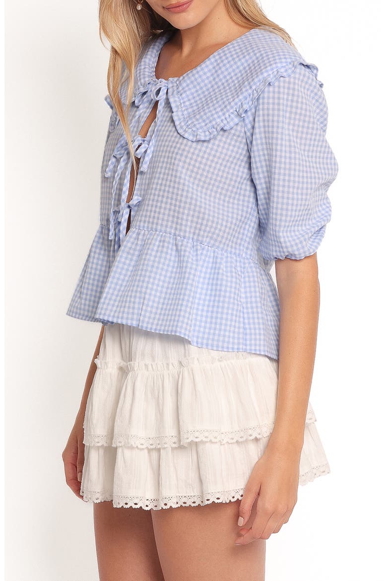 Tillio Tie Front Top, Alternate, color, BLUE