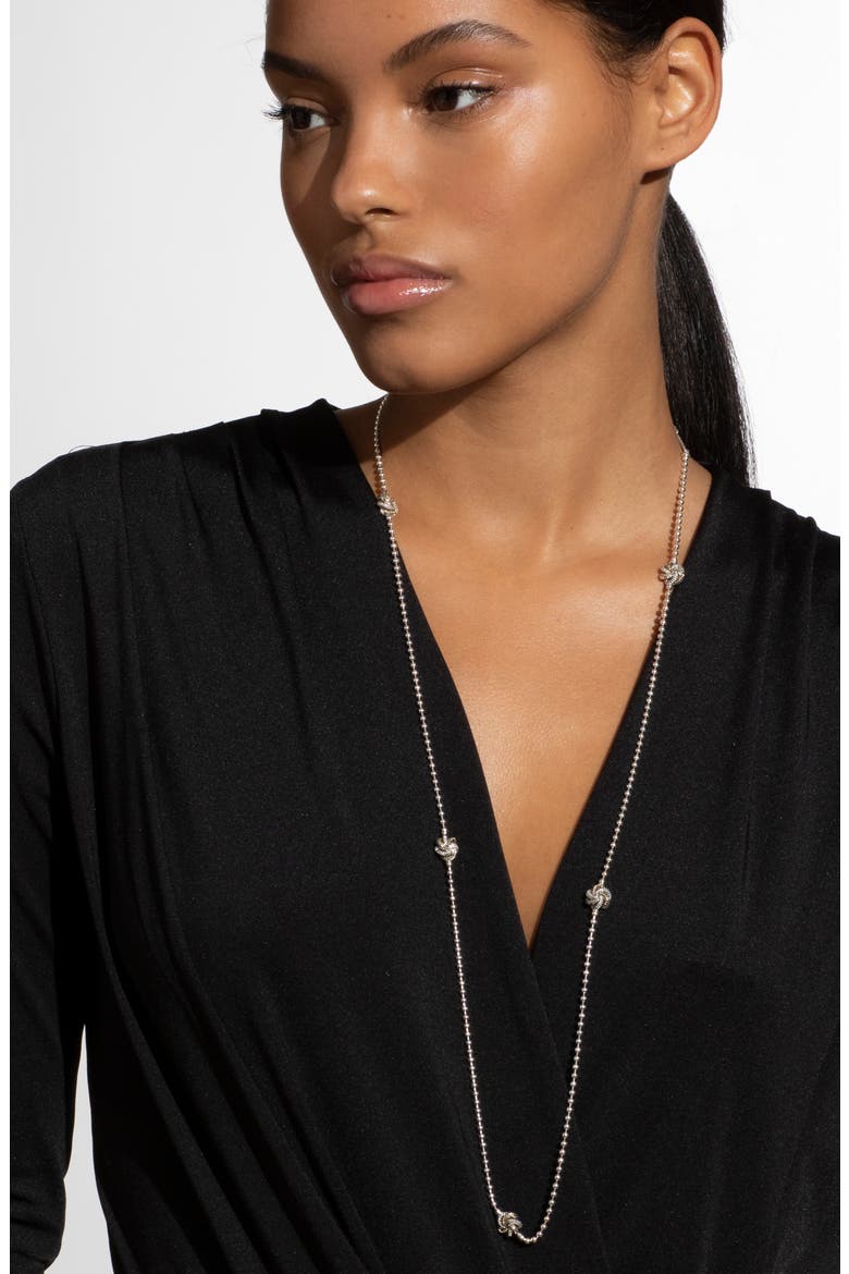 Love Knot Long Station Necklace, Alternate, color, TWO-TONE