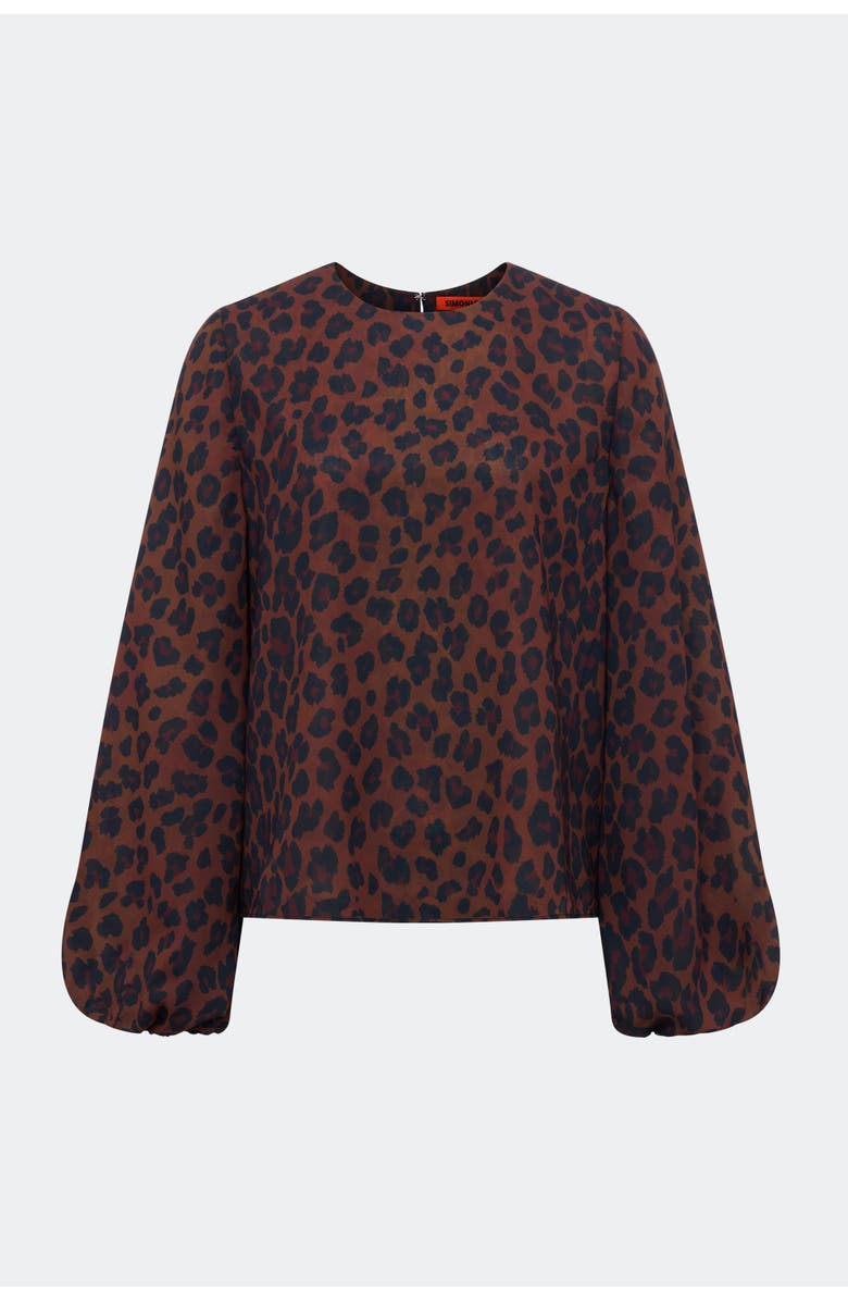 SIMONMILLER Joplin Chiffon Top, Main, color, Choco Brown Leopard