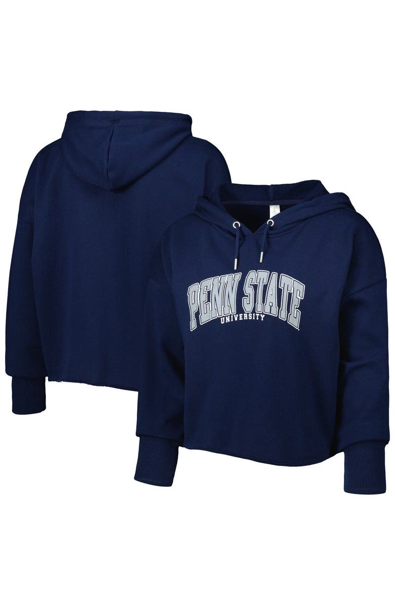 ZOOZATZ Women's ZooZatz Navy Penn State Nittany Lions Core University Cropped French Terry Pullover Hoodie, Main, color, 