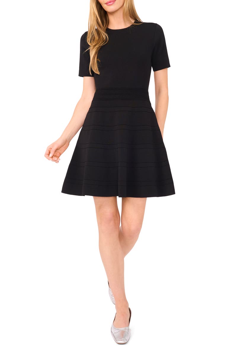Ted Baker Rib Detail Fit & Flare Sweater Minidress, Main, color,