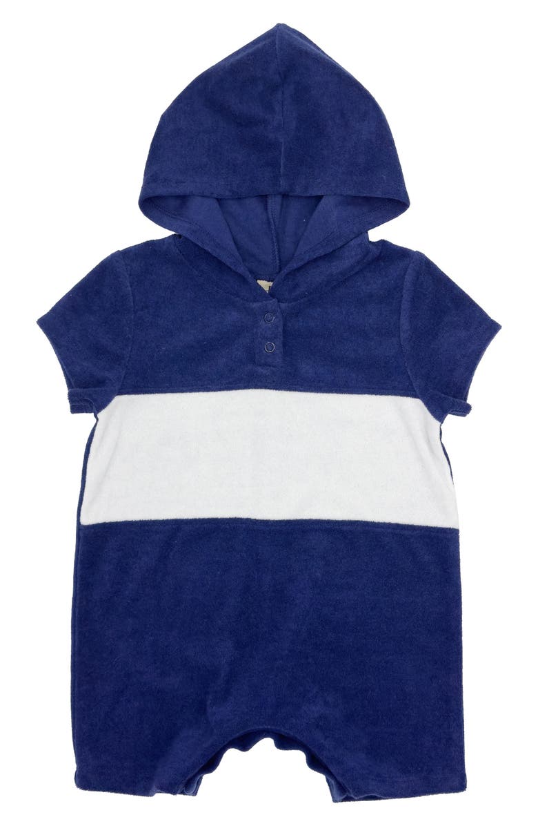 Feather 4 Arrow Finn Colorblock Terry Hooded Romper, Main, color, 