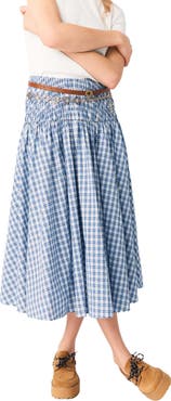 maje Rhinestone cotton maxi skirt