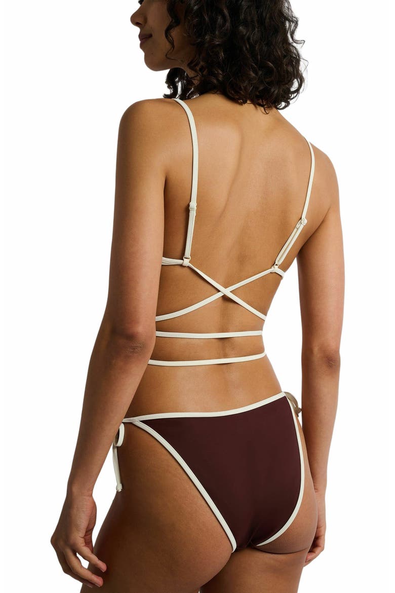 Soleil Bikini Top, Alternate, color, RUM/EGRET