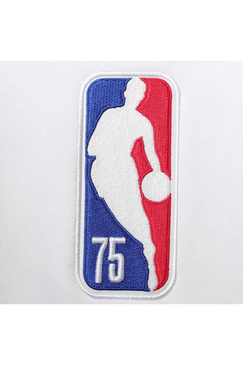 Men's Nike White/Blue NBA Team 31 75th Anniversary Courtside Fleece Half-Zip Hoodie, Alternate, color, White