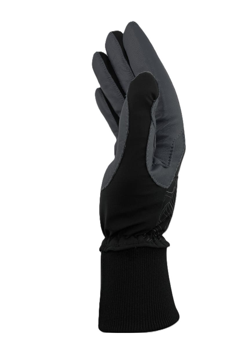 Performance Touchscreen Gloves with Leather Palm, Alternate, color, black