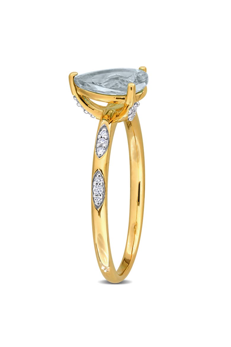 Aquamarine & Diamond Ring 14k, Alternate, color, Yellow Gold