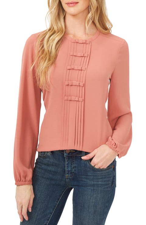 Pleated Bow Blouse