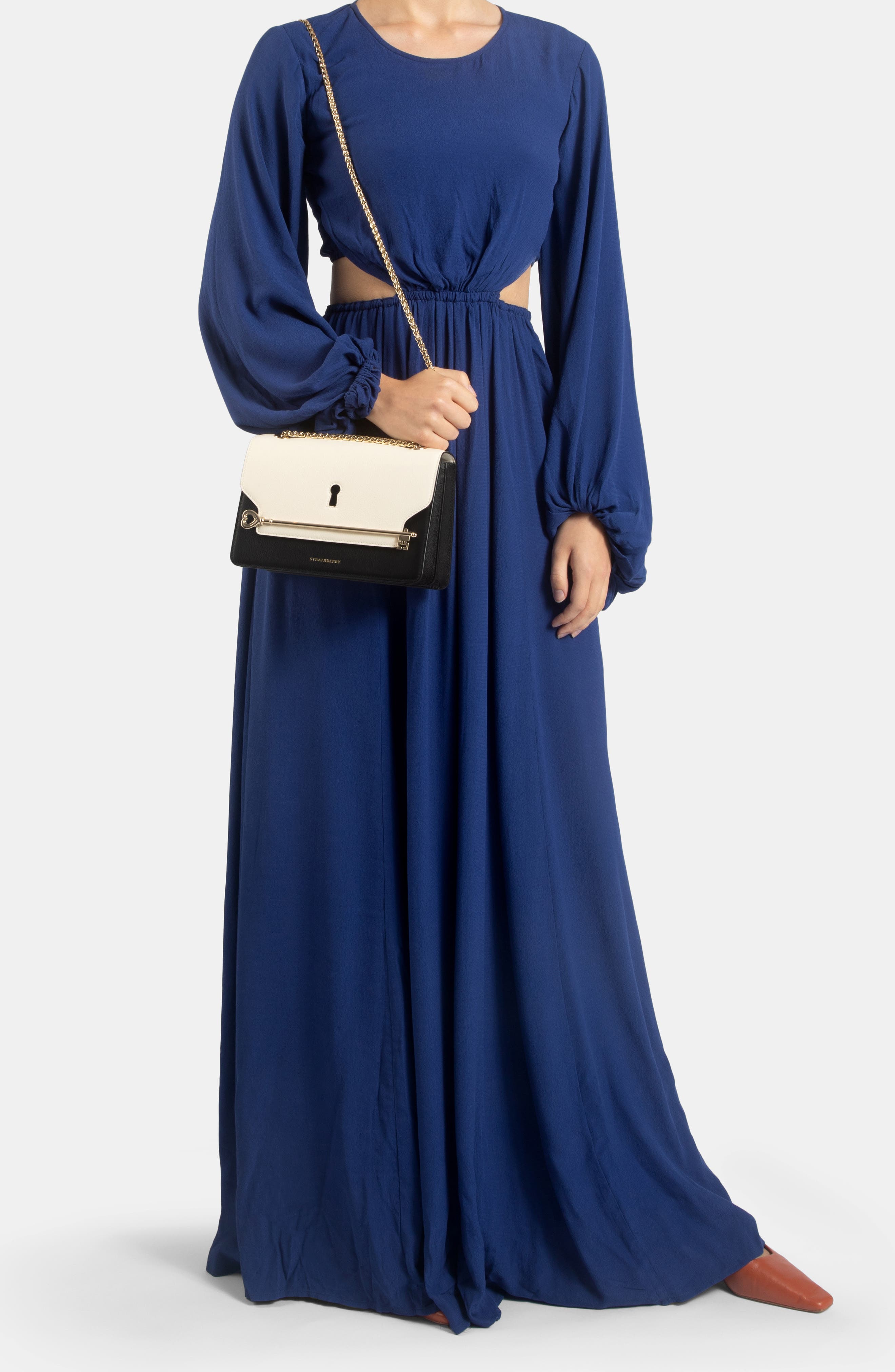 Strathberry East/West Keyhole Leather Crossbody Bag, Alternate, color, 