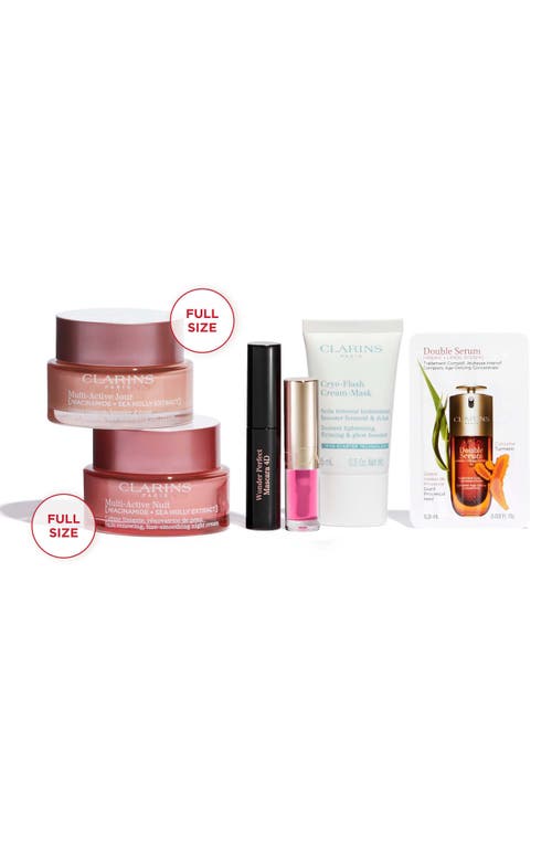 Clarins Multi-active Luxury Set $169 Value In Transparent