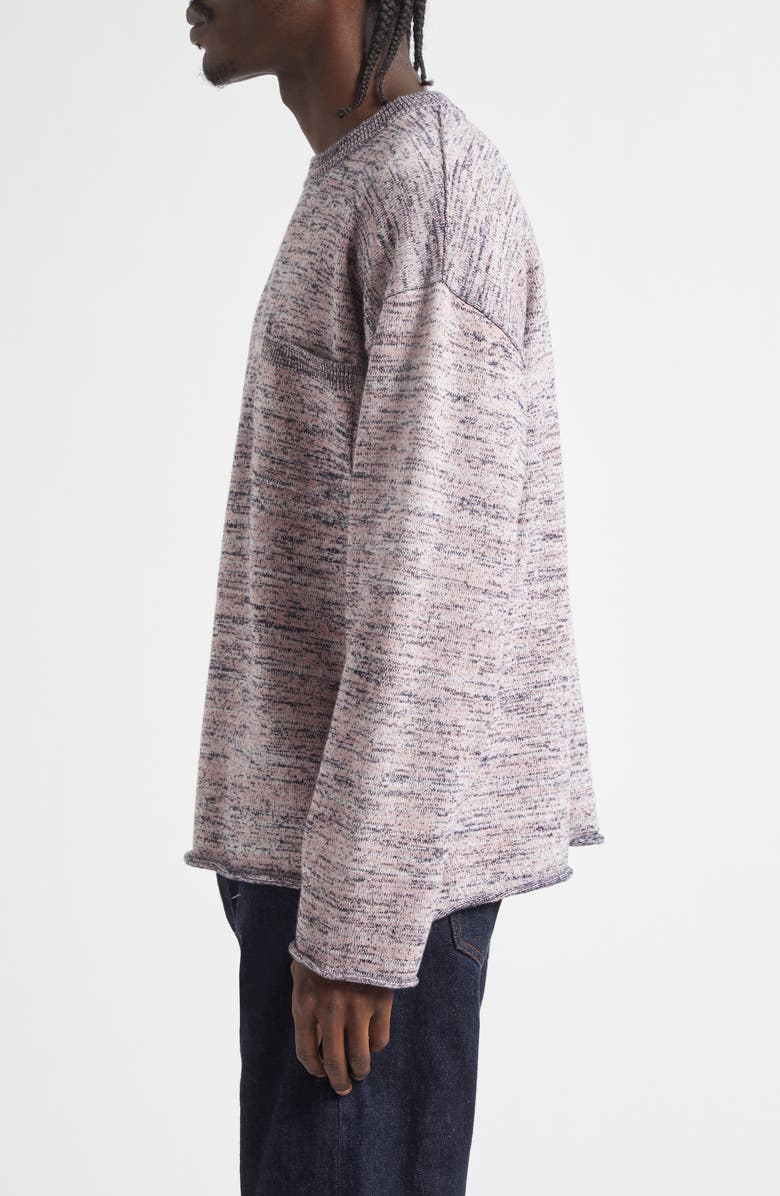 Waste Yarn Project Alice Pocket Crewneck Sweater, Alternate, color, Light Black Melange