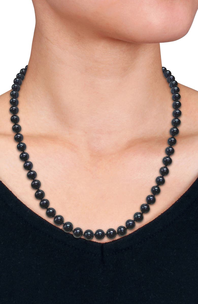 DELMAR Cultured Black Pearl Necklace, 7–7.5mm, Alternate, color, 