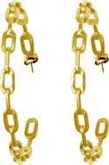 Adornia 14K Gold Plated Chain Link Hoop Earrings