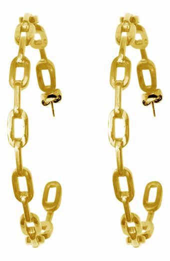 Adornia 14K Gold Plated Chain Link Hoop Earrings
